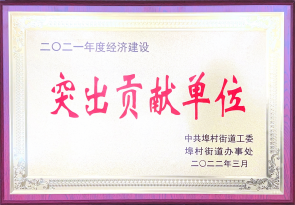 2021年度經濟建設突出貢獻單位